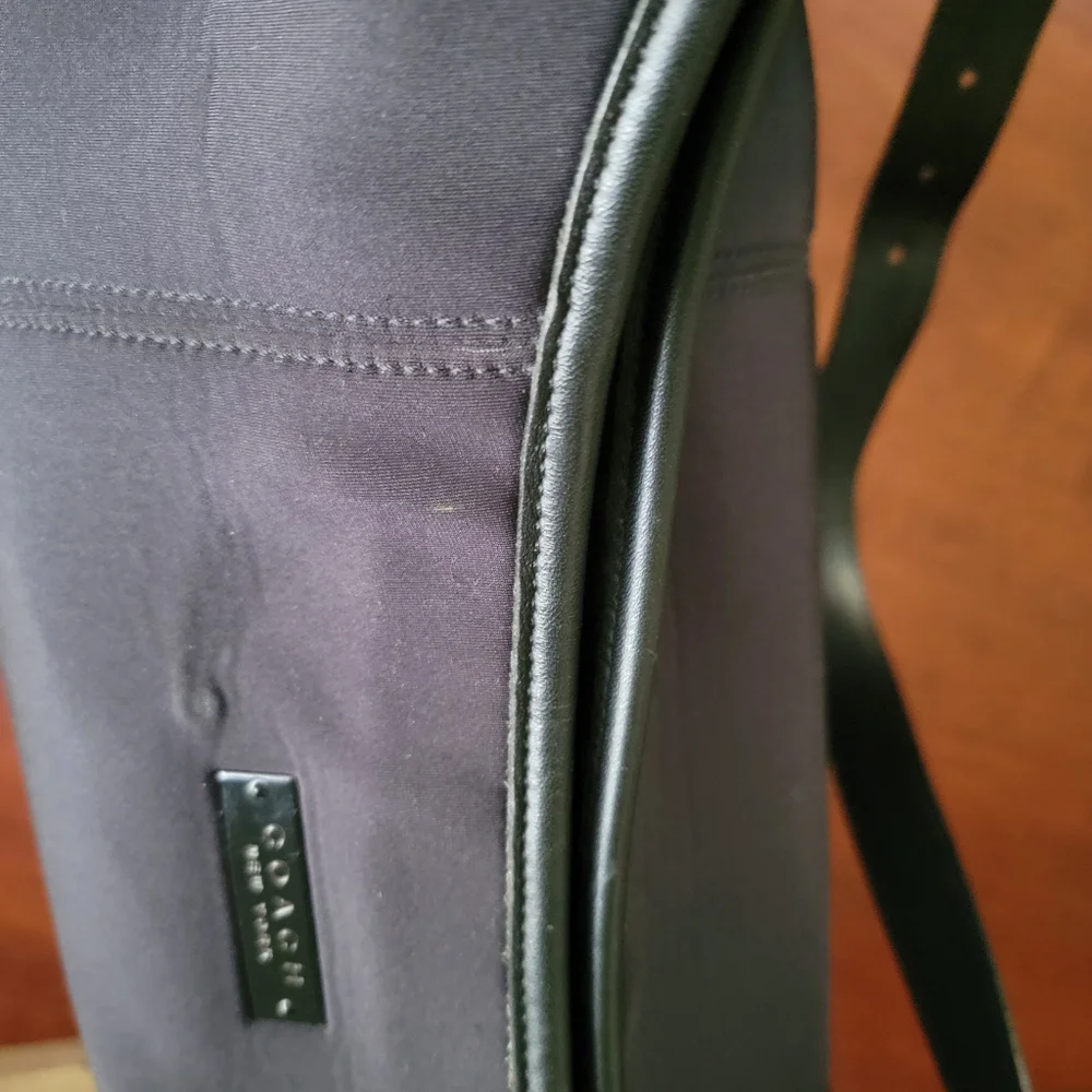 Coach 6210 Vintage Neoprene Leather Hobo Shoulder Bag Black Y2K